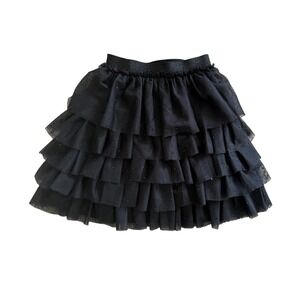 A Loves A Girls Black Tiered Tulle Studded Ruffle Skirt Kids Small NWT Holiday‎